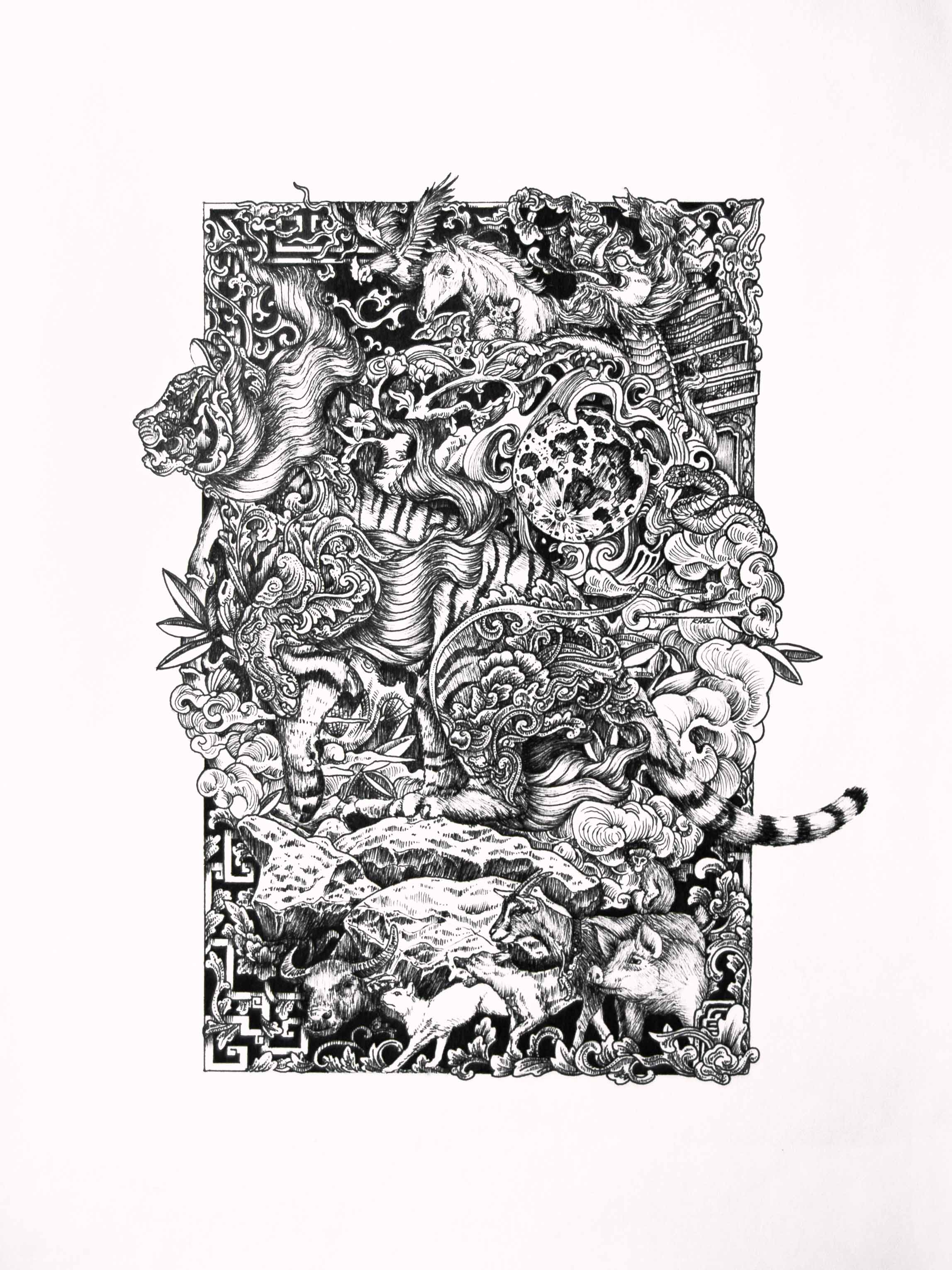 Tiger among Zodiac